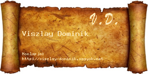 Viszlay Dominik névjegykártya